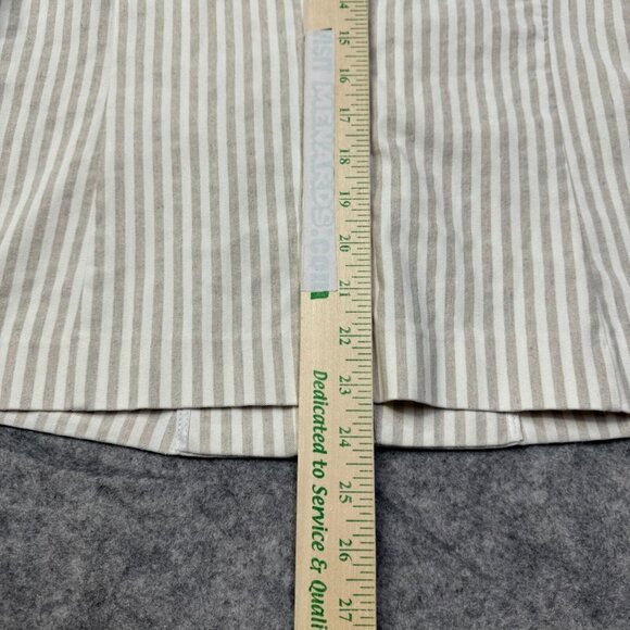 Roz & Ali Blazer Jacket Womens Plus 1X Beige White Striped Crochet Linen Blend - Picture 7 of 9